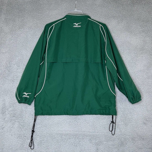 Mizuno Track Jacket Mens XL Green Running 1/4 Zip Lined Pockets Vented Back - Picture 14 of 16